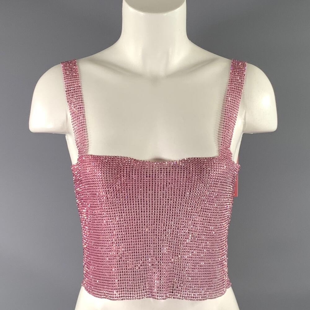 NO BRAND Size M Pink Cropped Casual Top